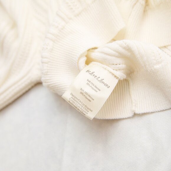 For Love & Lemons XS Camille Pointelle Knit Ruffle Crop Cardigan Top Sweater - Picture 15 of 16